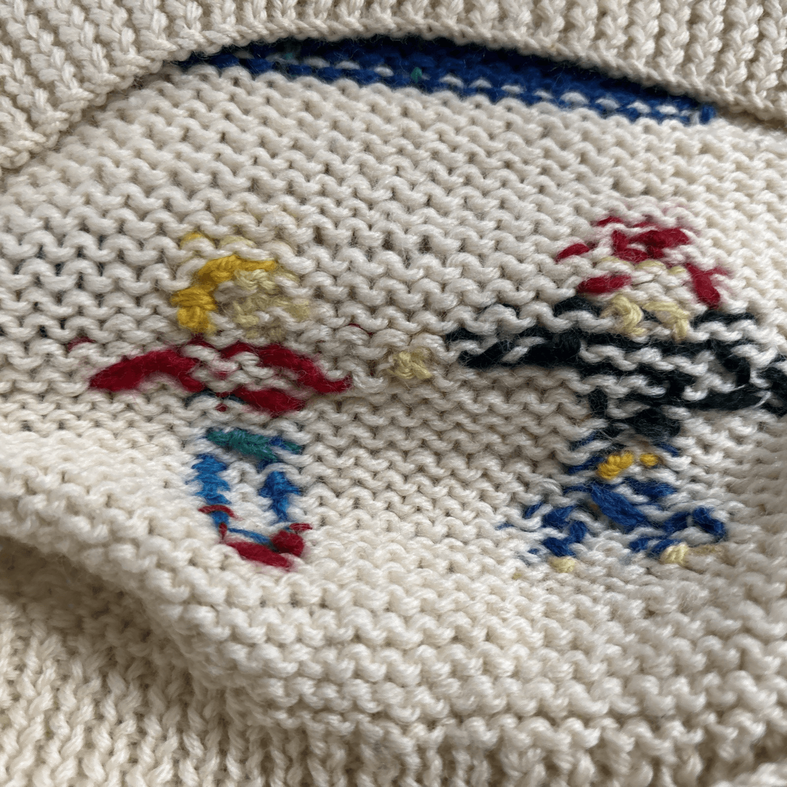 Vtg Hand Knit Retro Pixelated Theme Ugly Christmas Sweater Men’s S Women’s M L - Thumbnail 7