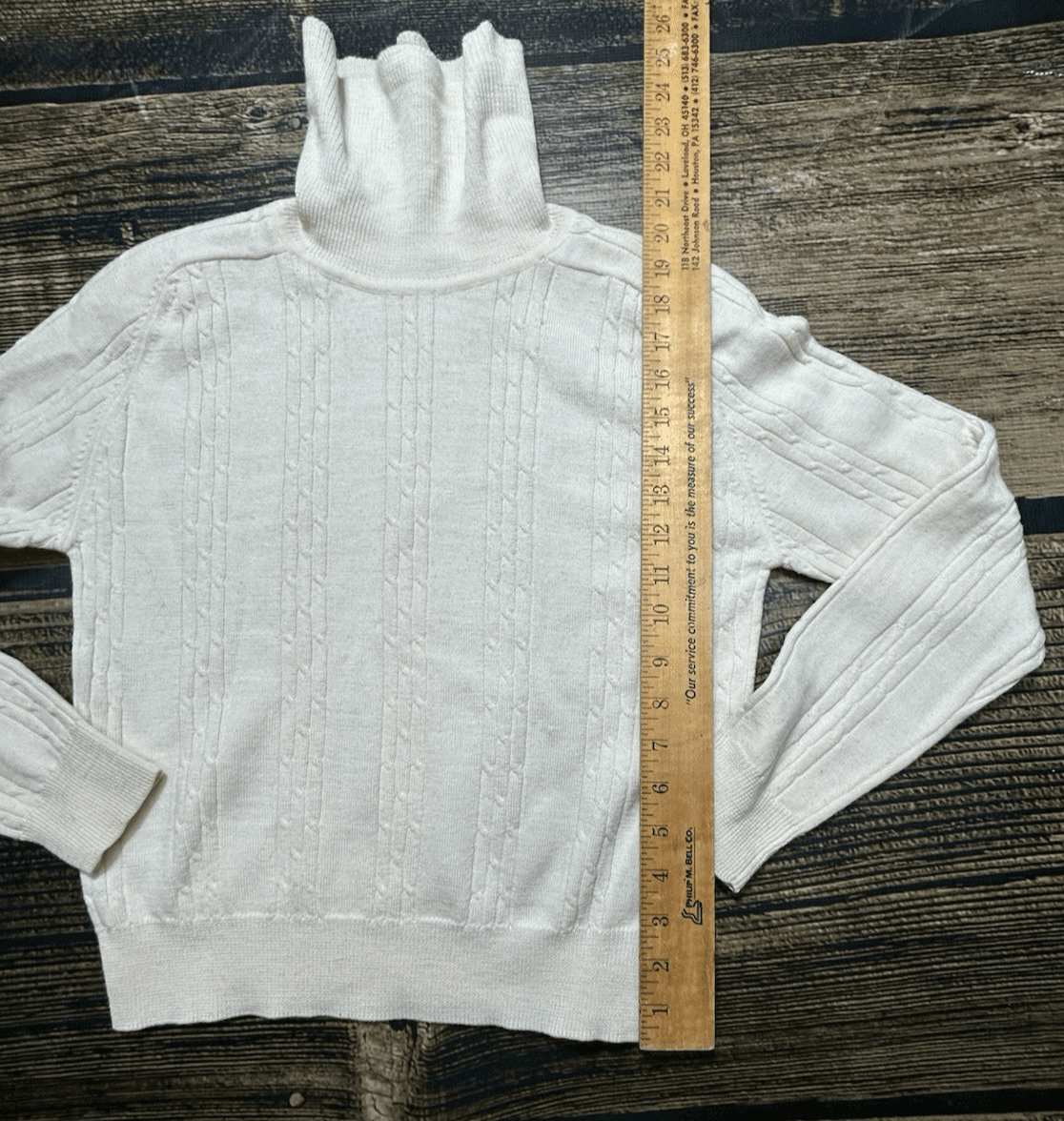 Vintage 90’s Liz Claiborne Lightweight Cable Knit Turtleneck Sweater Women’s P - Thumbnail 10