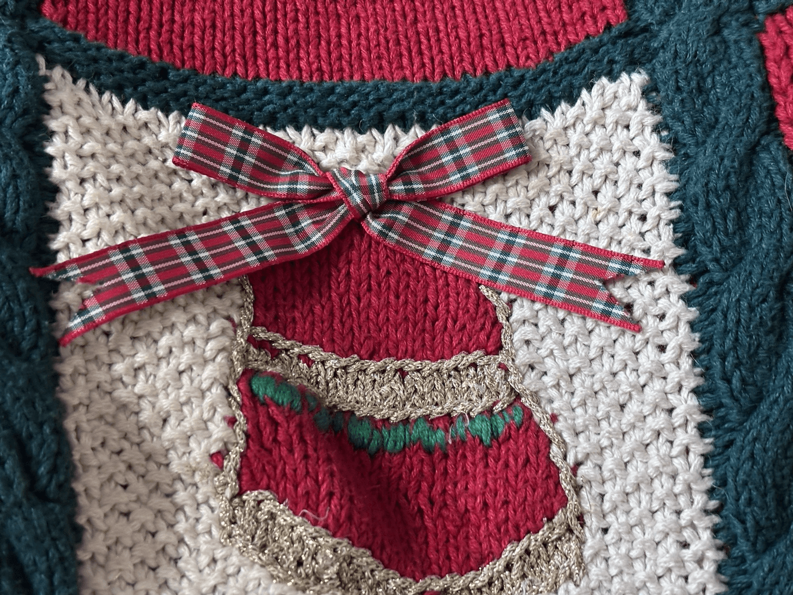 VTG Embellished Ho Ho Ho Santa Claus Ugly Christmas Sweater Women’s Small Petite - Thumbnail 8