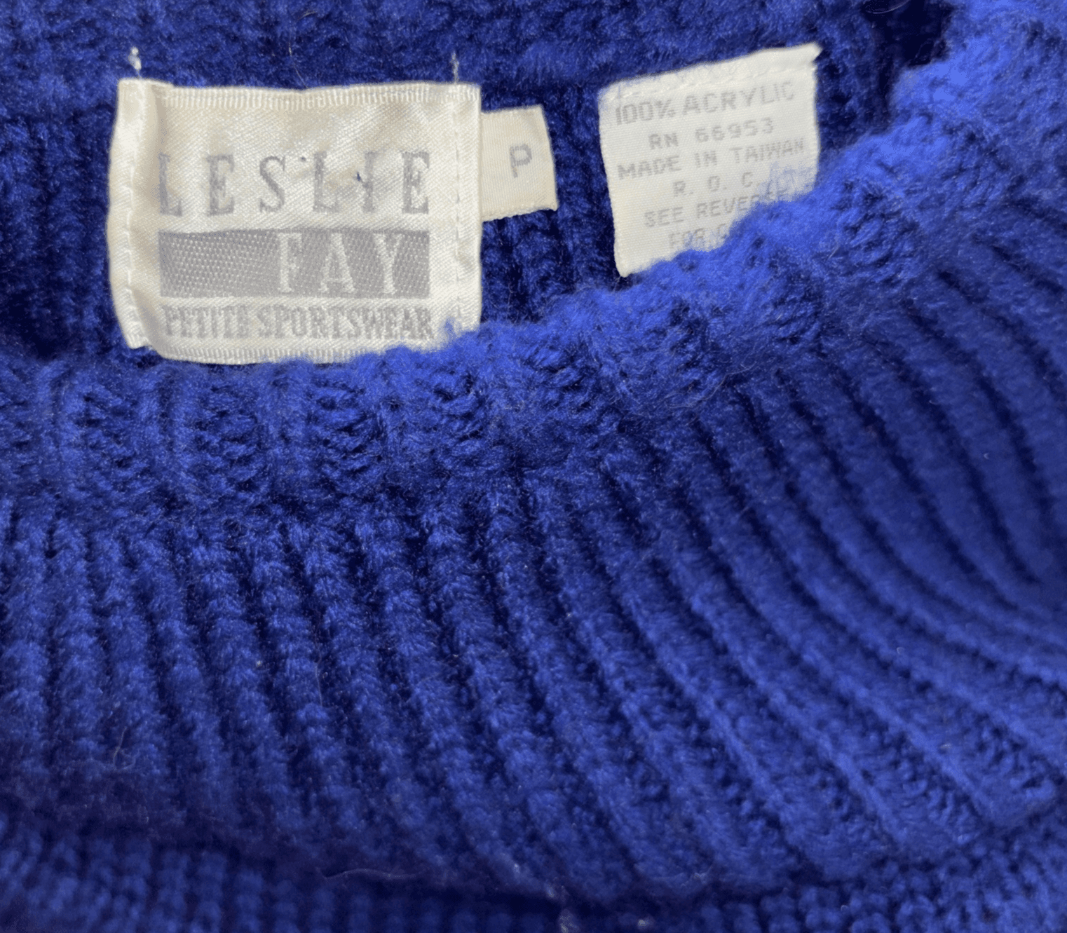 Leslie Fay 1980’s Women’s Purple Vintage Sweater Petite Bold Colors Heavy Weight - Thumbnail 5