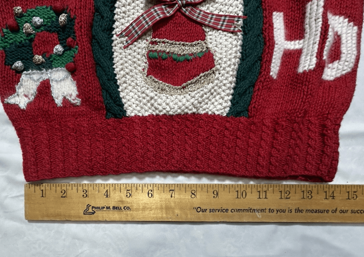 VTG Embellished Ho Ho Ho Santa Claus Ugly Christmas Sweater Women’s Small Petite - Thumbnail 16