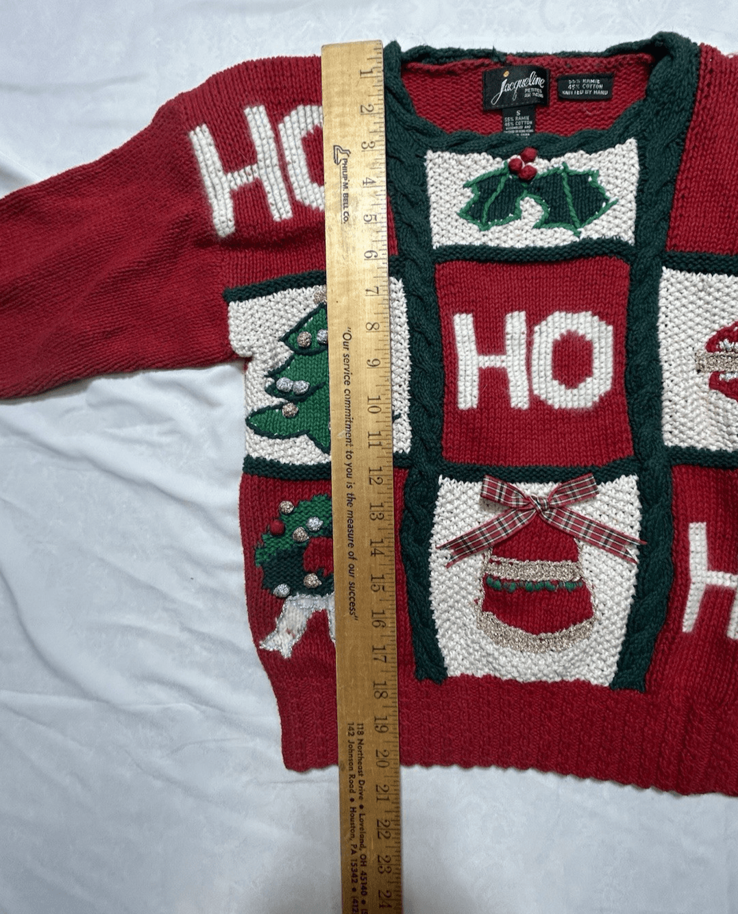 VTG Embellished Ho Ho Ho Santa Claus Ugly Christmas Sweater Women’s Small Petite - Thumbnail 15