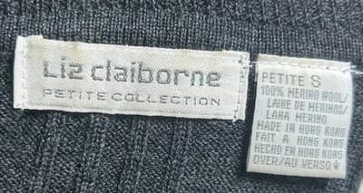 Vintage Liz Claiborne Women’s Turtle Neck Long-Sleeve Pullover Sweater Gray SM - Thumbnail 2