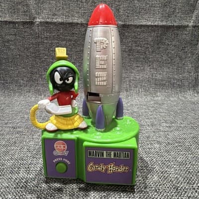 1998 Vintage Marvin The Martian PEZ Candy Hander Dispenser Looney Tunes -Works