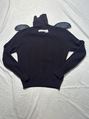 Vintage Liz Claiborne Turtleneck Sweater Womens P S Brown Merino Wool Cable Knit - Thumbnail 11