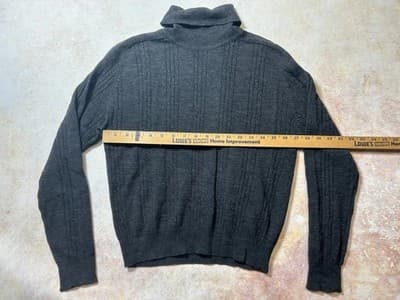 Vintage Liz Claiborne Women’s Turtle Neck Long-Sleeve Pullover Sweater Gray SM - Thumbnail 4