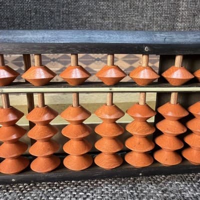 Unshudo Abacus Soroban 23 digits Vintage Wood in Original Box And Price Hang Tag - Thumbnail 3