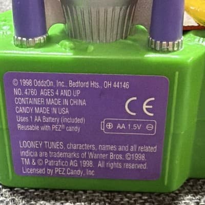 1998 Vintage Marvin The Martian PEZ Candy Hander Dispenser Looney Tunes -Works - Thumbnail 12