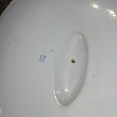 VTG 50's DRU HOLLAND #28 CAST IRON OVAL BLUE TULIP CASSEROLE W / LID - Thumbnail 12