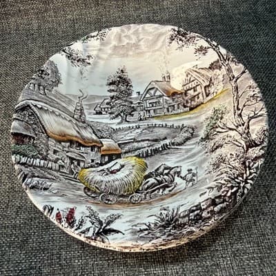 Staffordshire YORKSHIRE Ironstone Soup Salad Bowl England Farm Hay Set Of 6 - Thumbnail 14