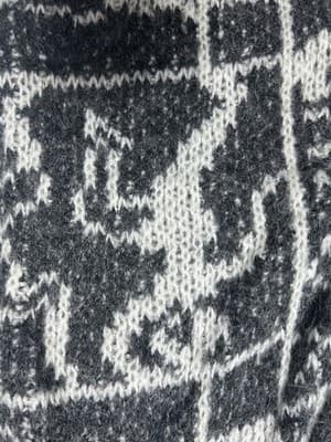 Women’s Size S M Pocketed Grandpa Vintage Fuzzy Acrylic Cardigan Grey Dancers - Thumbnail 13