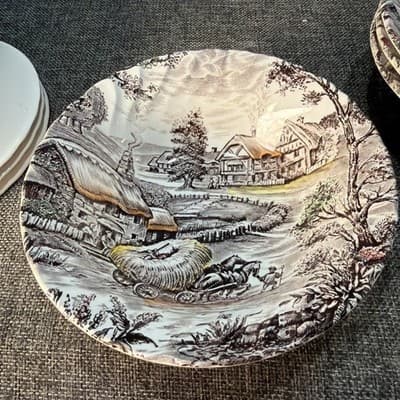 Staffordshire YORKSHIRE Ironstone Soup Salad Bowl England Farm Hay Set Of 6 - Thumbnail 13