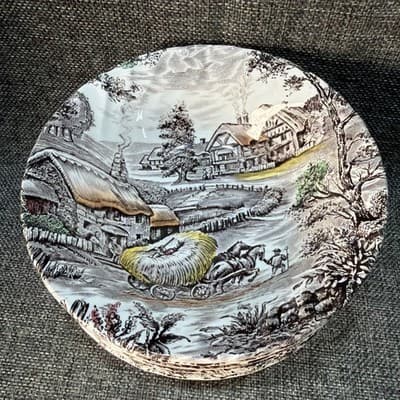 Staffordshire YORKSHIRE Ironstone Soup Salad Bowl England Farm Hay Set Of 6 - Thumbnail 3