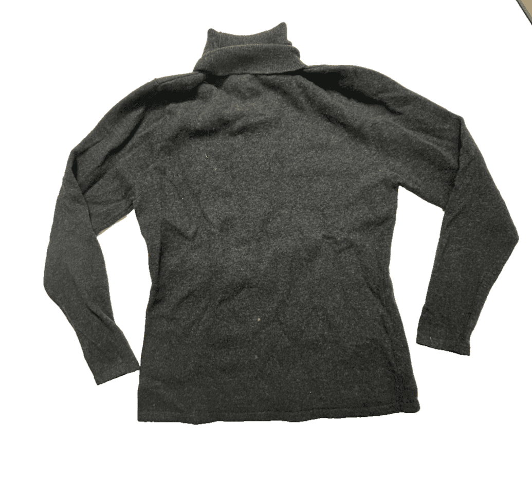 Vtg Lauren Ralph Lauren M P Gray Merino Wool Cashmere Angora Turtleneck Sweater