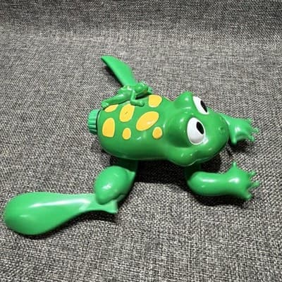 Froggy The Frog: Vibrant Green Bath Buddy Also Scoots On Floor Pool Toy Works! - Thumbnail 12