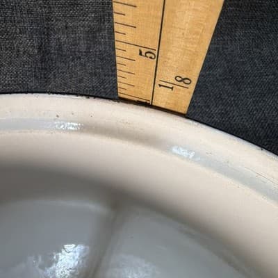 VTG 50's DRU HOLLAND #28 CAST IRON OVAL BLUE TULIP CASSEROLE W / LID - Thumbnail 17