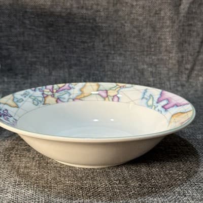 Vitromaster Atlas Stoneware 20 pc Dinner Set Service for 4 Vintage 90s Globe Map - Thumbnail 15