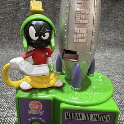 1998 Vintage Marvin The Martian PEZ Candy Hander Dispenser Looney Tunes -Works - Thumbnail 2