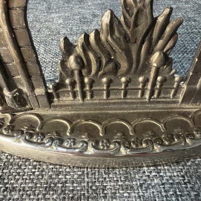 VTG Godinger Silver Art Christmas Fireplace Candle Holder Cat Wreath Stocking - Thumbnail 4