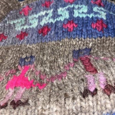 Vintage Ecuador Handknit 100% Wool Chunky Knit Sweater XL Women’s Woman Power - Thumbnail 5