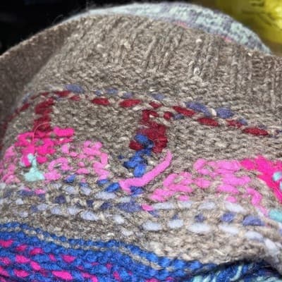 Vintage Ecuador Handknit 100% Wool Chunky Knit Sweater XL Women’s Woman Power - Thumbnail 9