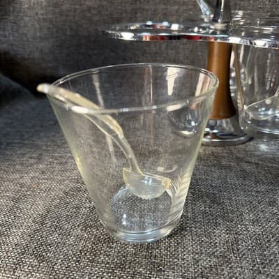 Vintage Mid Century Modern Rotating Serving Caddy Bowls Snacks Condiments Spoons - Thumbnail 7
