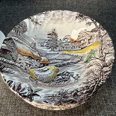Staffordshire YORKSHIRE Ironstone Soup Salad Bowl England Farm Hay Set Of 6 - Thumbnail 10