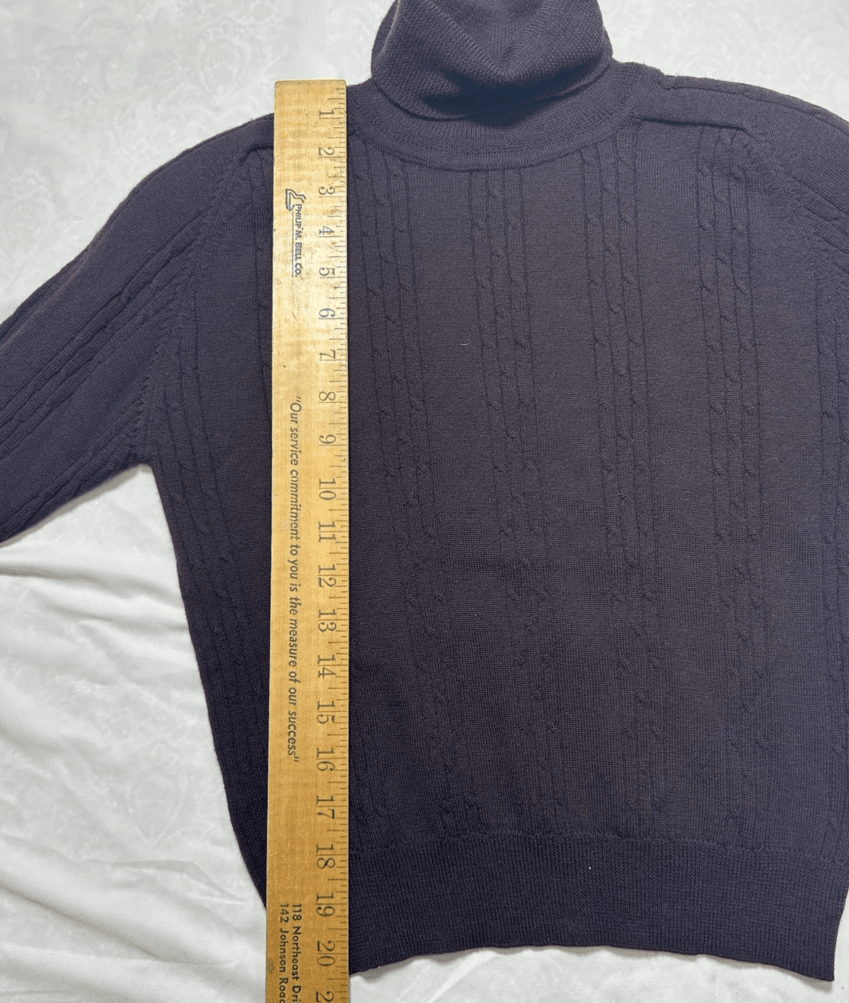 Vintage Liz Claiborne Turtleneck Sweater Womens P S Brown Merino Wool Cable Knit - Thumbnail 3