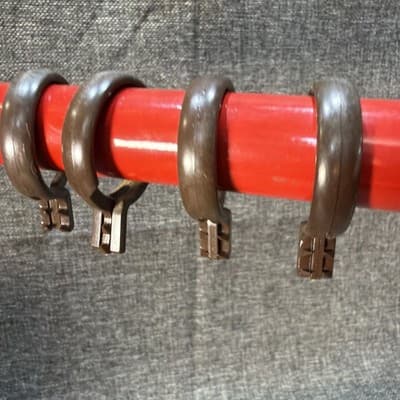 48 Vintage Kirsch Brown Plastic Cafe Curtain Rings 1.25" ID For 1" Rod Lot VTG - Thumbnail 8