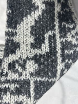 Women’s Size S M Pocketed Grandpa Vintage Fuzzy Acrylic Cardigan Grey Dancers - Thumbnail 16