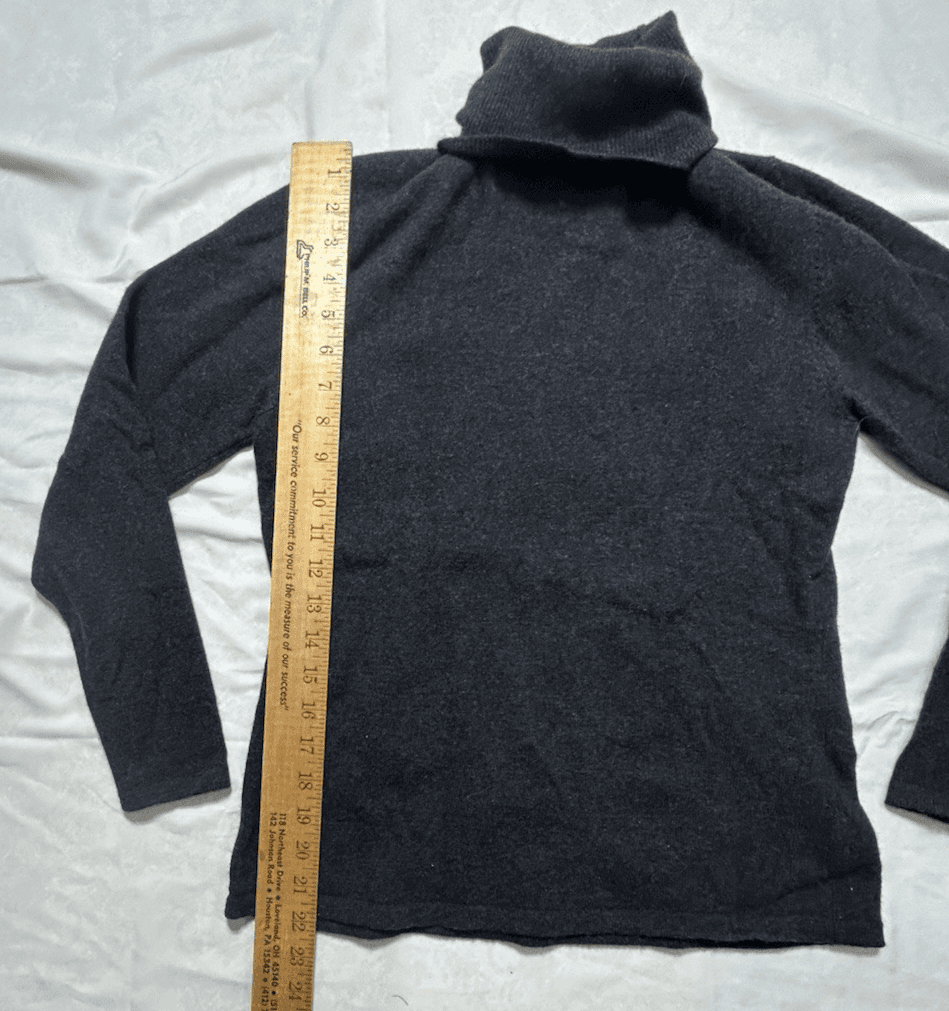 Vtg Lauren Ralph Lauren M P Gray Merino Wool Cashmere Angora Turtleneck Sweater - Thumbnail 10