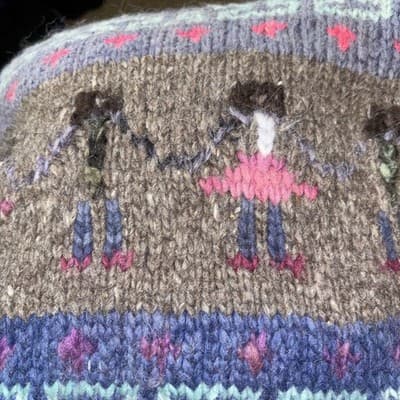 Vintage Ecuador Handknit 100% Wool Chunky Knit Sweater XL Women’s Woman Power - Thumbnail 8