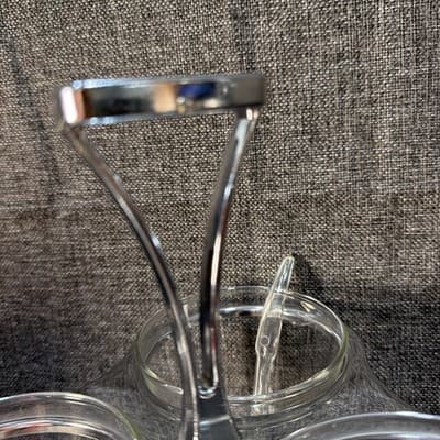 Vintage Mid Century Modern Rotating Serving Caddy Bowls Snacks Condiments Spoons - Thumbnail 3