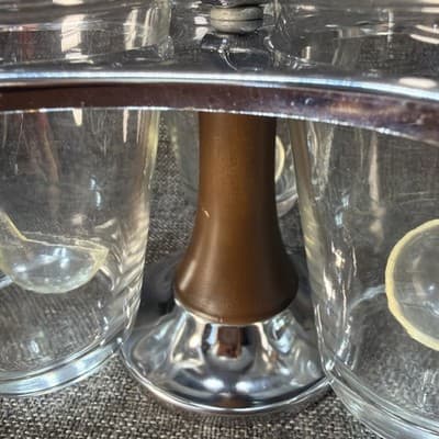 Vintage Mid Century Modern Rotating Serving Caddy Bowls Snacks Condiments Spoons - Thumbnail 4