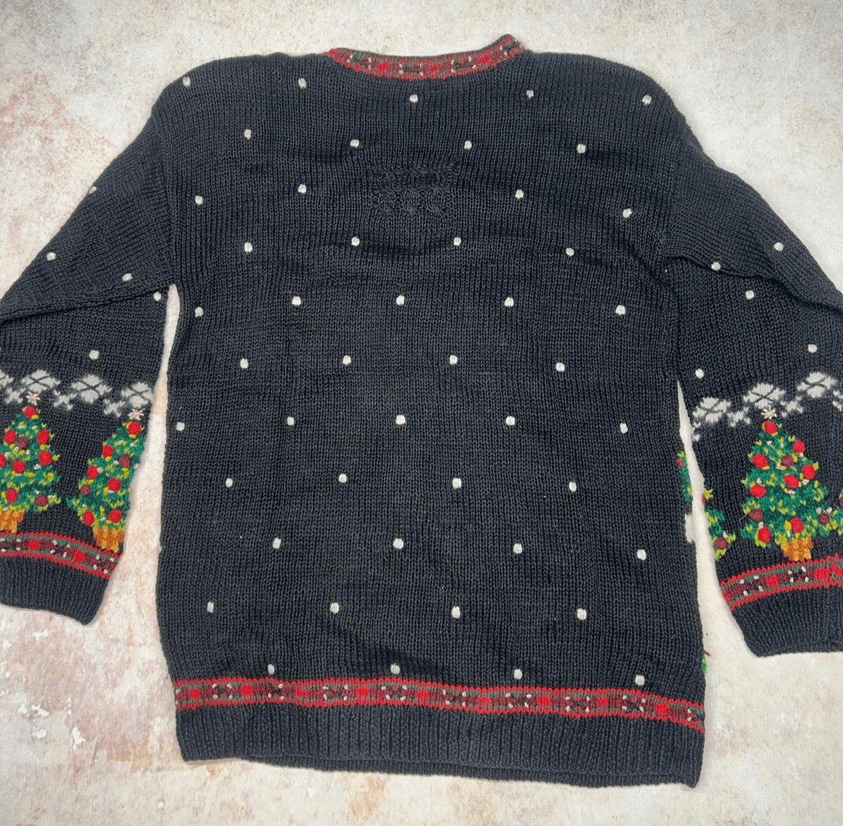 Womens Size Small M L Santa in the Sky Christmas Long Sweater Vintage 1990's - Thumbnail 2