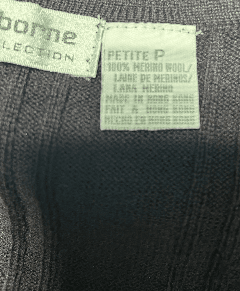 Vintage Liz Claiborne Turtleneck Sweater Womens P S Brown Merino Wool Cable Knit - Thumbnail 9