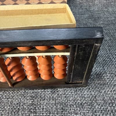 Unshudo Abacus Soroban 23 digits Vintage Wood in Original Box And Price Hang Tag - Thumbnail 7