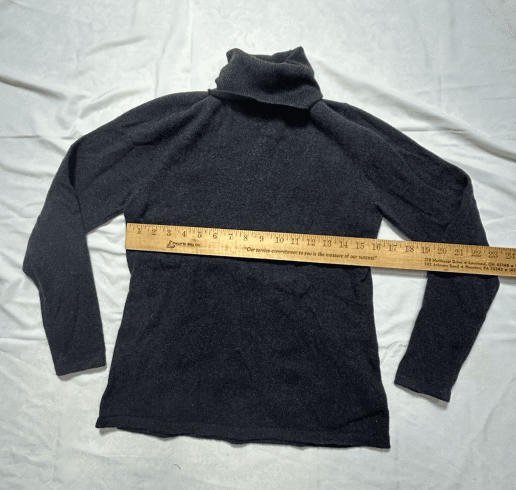 Vtg Lauren Ralph Lauren M P Gray Merino Wool Cashmere Angora Turtleneck Sweater - Thumbnail 11