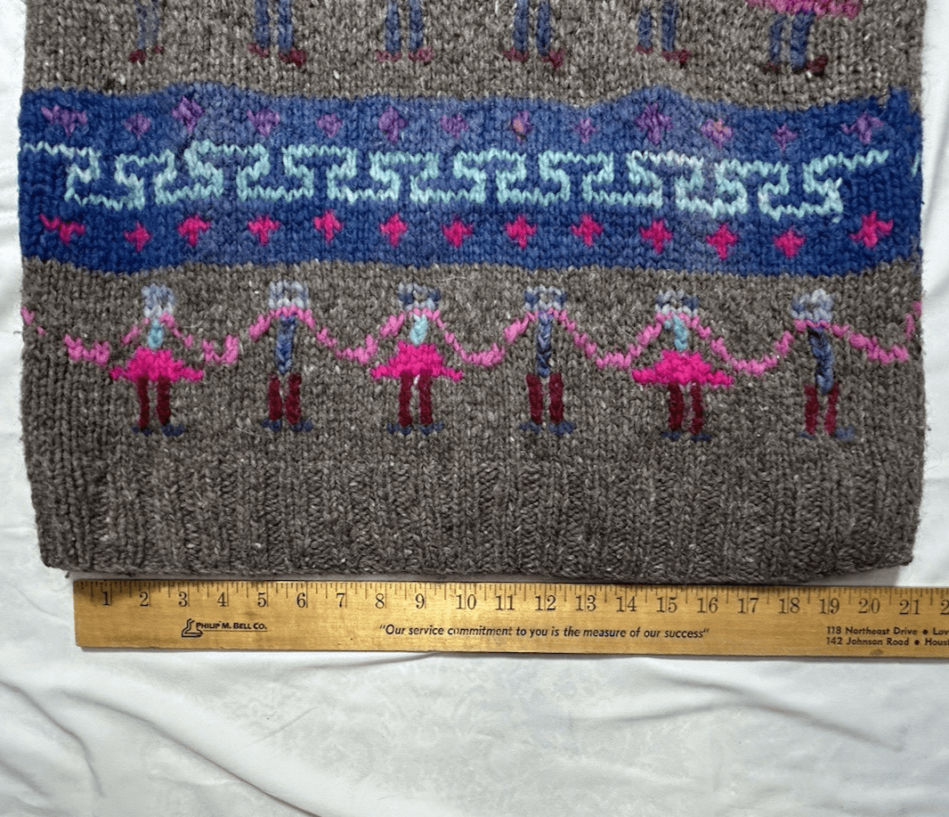Vintage Ecuador Handknit 100% Wool Chunky Knit Sweater XL Women’s Woman Power - Thumbnail 10
