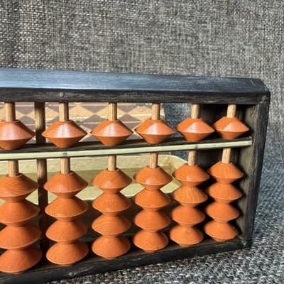 Unshudo Abacus Soroban 23 digits Vintage Wood in Original Box And Price Hang Tag - Thumbnail 4