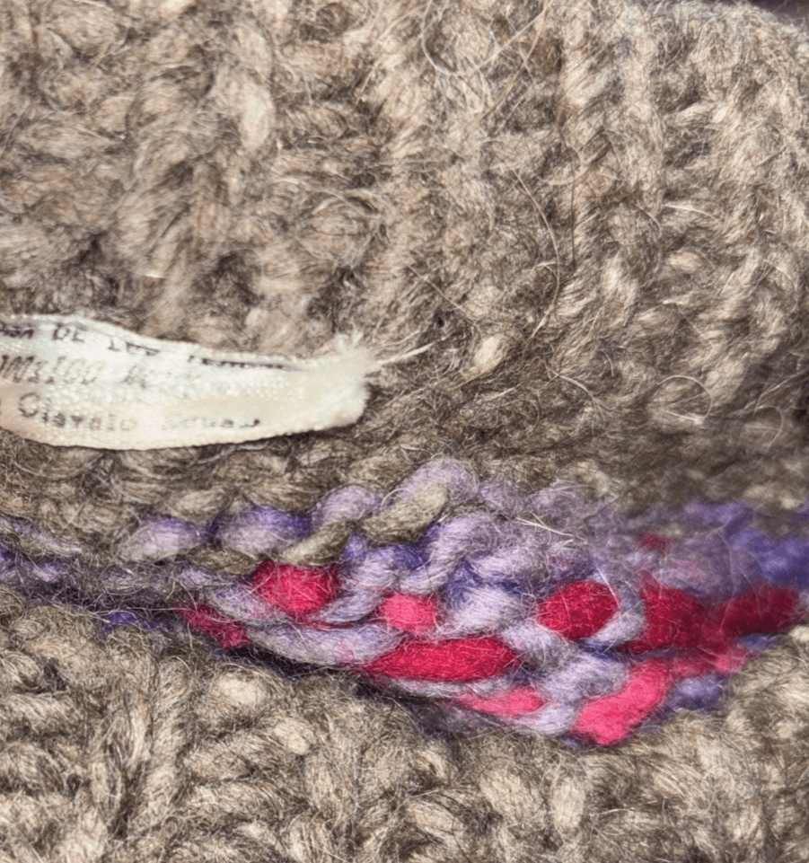 Vintage Ecuador Handknit 100% Wool Chunky Knit Sweater XL Women’s Woman Power - Thumbnail 4