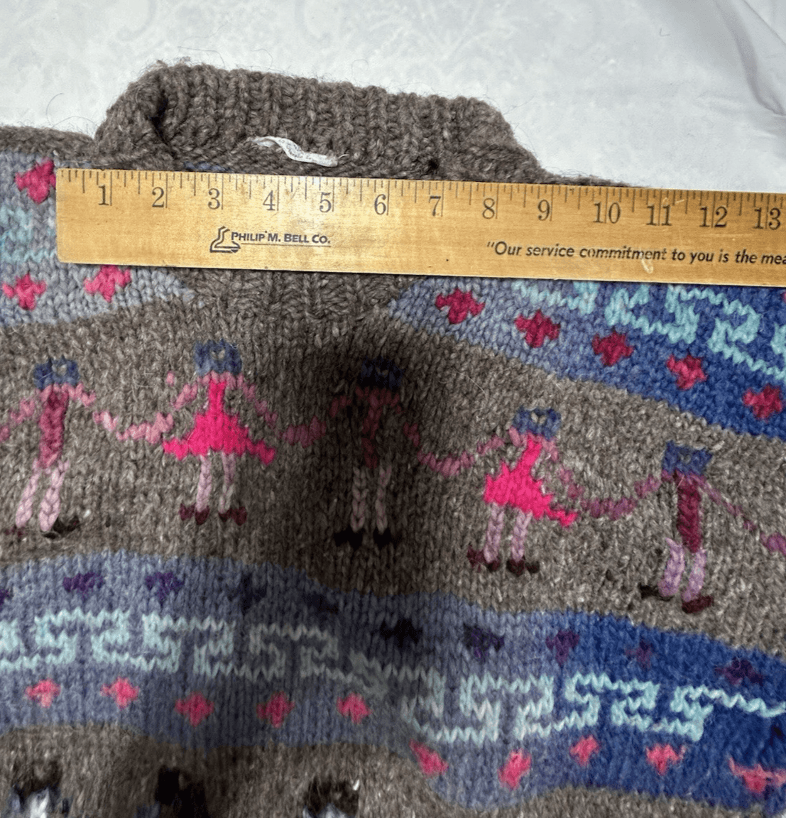 Vintage Ecuador Handknit 100% Wool Chunky Knit Sweater XL Women’s Woman Power - Thumbnail 14