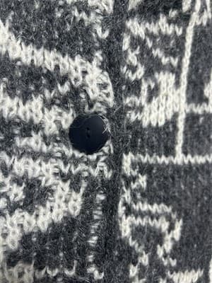 Women’s Size S M Pocketed Grandpa Vintage Fuzzy Acrylic Cardigan Grey Dancers - Thumbnail 21