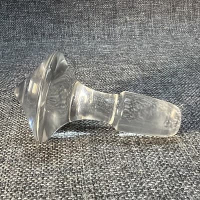 VINTAGE DECANTER APOTHECARY GLASS BOTTLE STOPPER 4" SOLID GLASS PIECE 1” Base