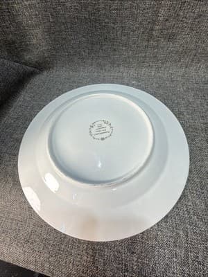 Large Chop Serving Plate Tray 12” Farberware Legend Green Pink Flowers Gold 435K - Thumbnail 6