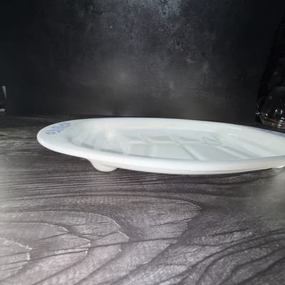 Corning Ware Oval Serving Platter Blue Cornflower P19 Meat Tray Vintage - Thumbnail 7