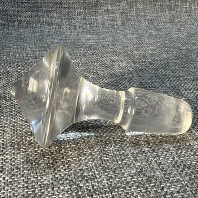 VINTAGE DECANTER APOTHECARY GLASS BOTTLE STOPPER 4" SOLID GLASS PIECE 1” Base - Thumbnail 2