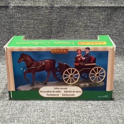 Vintage Lemax Carole Towne Buggy Ride Horse Carriage Courting Christmas Village - Thumbnail 13