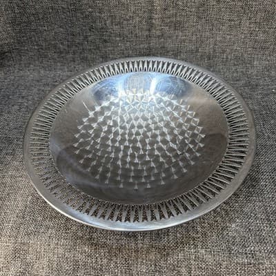 Vintage Fentone Stainless Steel Bowl Fruit Dish MCM Atomic UFO Pierced Rim - Thumbnail 3