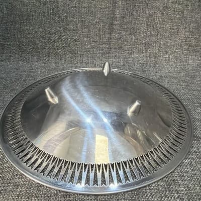 Vintage Fentone Stainless Steel Bowl Fruit Dish MCM Atomic UFO Pierced Rim - Thumbnail 7